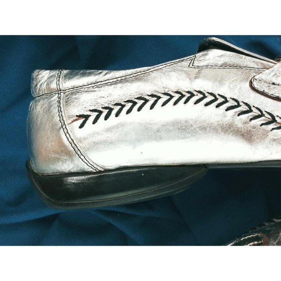 Aurelio Garcia Fiesso Square Toe Silver FI-8068 Leather Dress Loafers Men's 13 - Picture 12 of 12